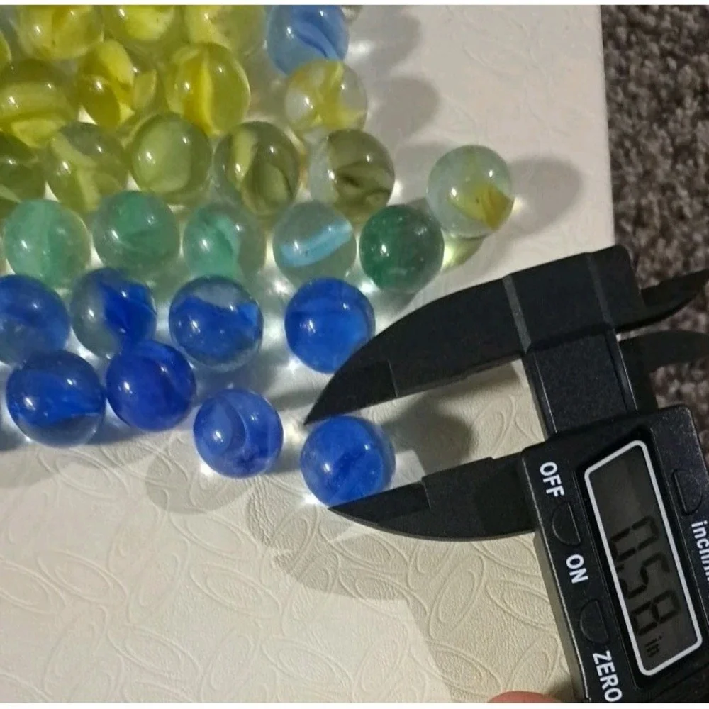 Lot Of 67 Estate Sale‎ Marbles  Mixed Colors White Light Blue Yellow Green...